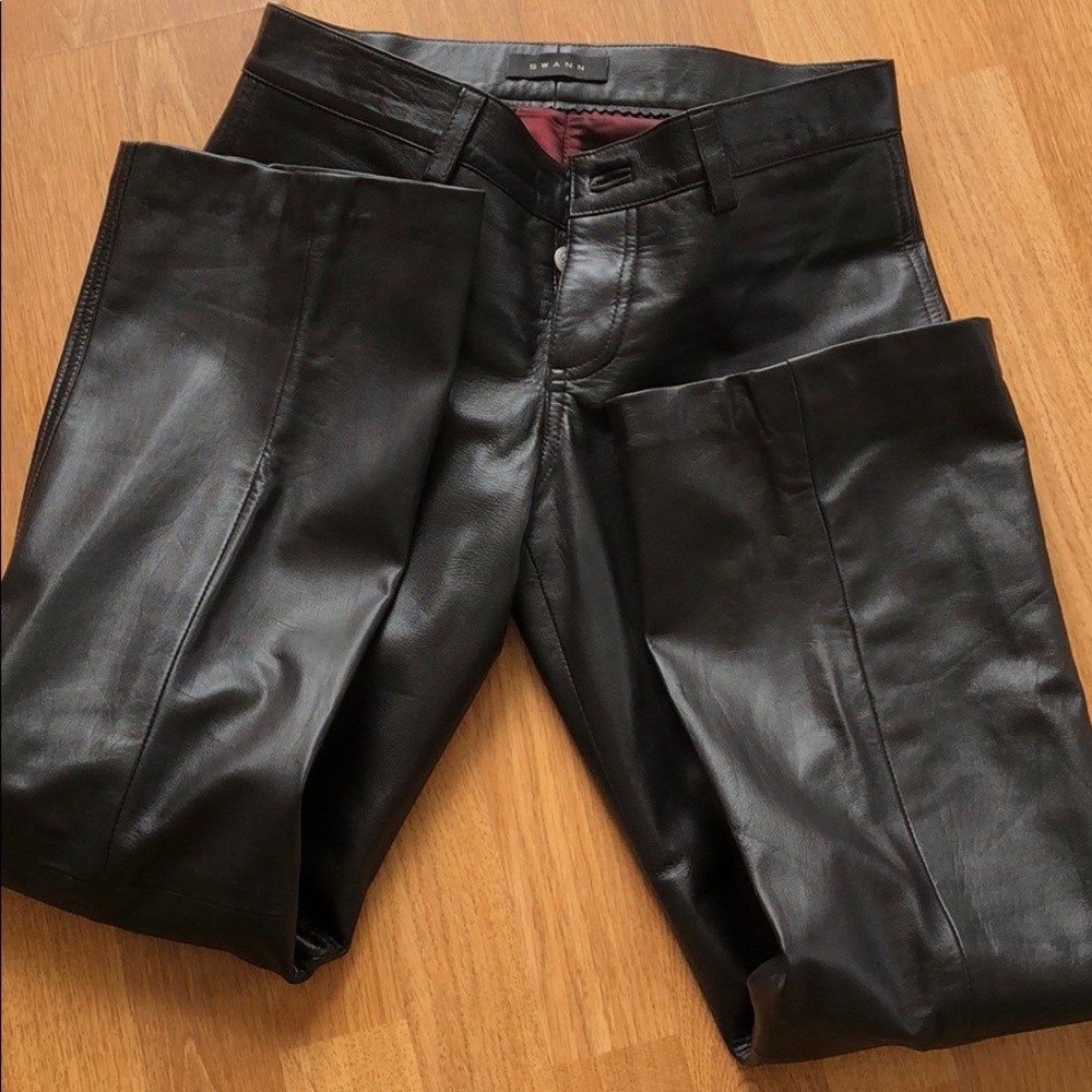 Dark brown/chocolate leather pants